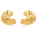 Fashion Personality Brass Electroplated 18k Gold Conch Earrings for Women Jewelry Factory Wholesale
