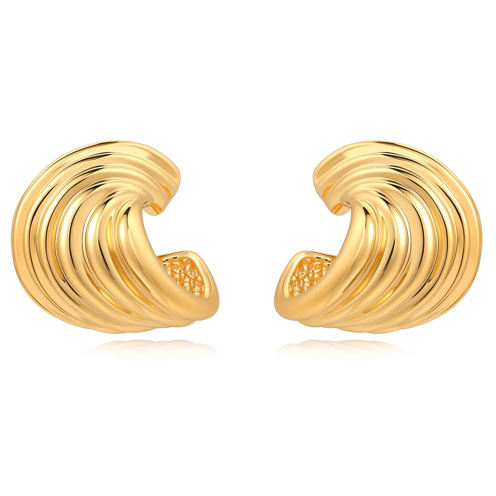 Fashion Personality Brass Electroplated 18k Gold Conch Earrings for Women Jewelry Factory Wholesale