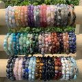 Tumble Nugget Stone Bracelet/Irregular Healing Energy Crystal Yoga Power Chakra Gemstone Stretch Natural Stone Bead Bracelet