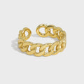 Chain Shape Open Adjustable Jewelry Gold Plated S925 Sterling Silver Rings for Women ART005