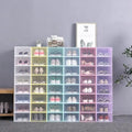 Household Foldable clear Plastic Shoe Box Shoe Storage Organizer Shoe Rack Cabinet