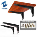 Zuogang 6 Inch to 24 Inch Wholesale Wallmount Steel Floating Shelves Heavy Duty Shelf Bracket L Bracket for Wood Shelves