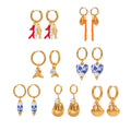 New 18K Gold Plated Stainless Steel Pendant Earrings Fashion Anti Tarnish Waterproof Jewelry Statement Charm Earrings for Women