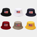 Designer Outdoor Travel Flat Top Wide Brim Custom Plain 100% Polyester Embroidered American Flag Bucket Hat for Women