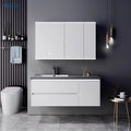 Modern Solid Wood Bathroom Furniture Wall Mounted Double Deck Bathroom Cabinet Vanity with Sink