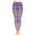 New Hot Sale NEON CAT VIOLET Print Buttery Soft Stretchy Women's Ankle Length Leggings