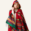 Factory Sale Autumn Winter New Horn Buckle Hooded Cape Bohemian National Wind Poncho Scarves