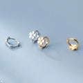 Cute Simple Fashion Pure 925 Sterling Silver Flower Shape Small Hoop Earrings for Women Girls