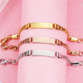 Laser Engravable Adjustable Jewelry Blank Glossy Stainless Steel Bracelet Personality Curved Bracelet for Women Girls