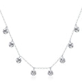 Real 925 Sterling Silver Dazzling Cubic Zircon Round Circle CZ Pendant Necklaces for Women Sterling Silver Jewelry SCN299
