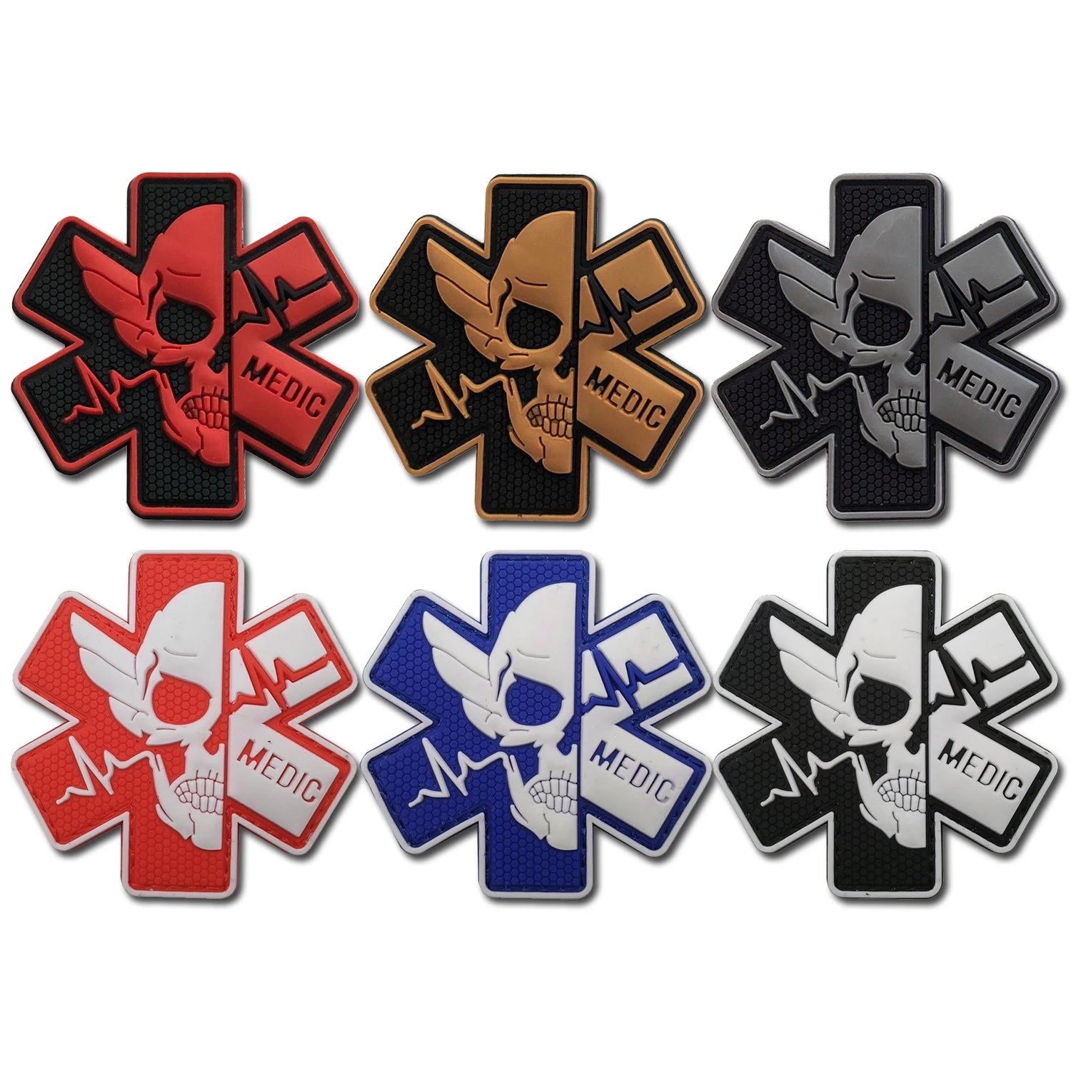Spot Skull Rescuers Tactical Morale PVC Hook and Loop Patch