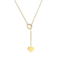 G2673 Wholesale Collier En Acier Inoxydable Stainless Steel Y-Shaped Adjustable Bar Heart Pendant Lariat Necklaces Jewelry