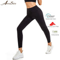 AmeSin GRS Recyclable Fabric Girls Leggings High Waist No Front T Wholesale Sports Yoga and Sports Leggings Recycled Clothes