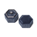 Customized High-quality Velvet Hexagonal Ring Box Special Design Ring Jewelry Box Small Gift Velvet Ring Box