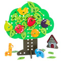 2025 Children Wooden Tree Shape Fruit Animal Digital Letter Blocks Construction Threading Toys