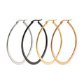 Stainless Steel Vertical Oval Hoop Dangle Earring Hand Makers Diy Beaded Beads Fringe Pin Hoops Design Earrings Accessories