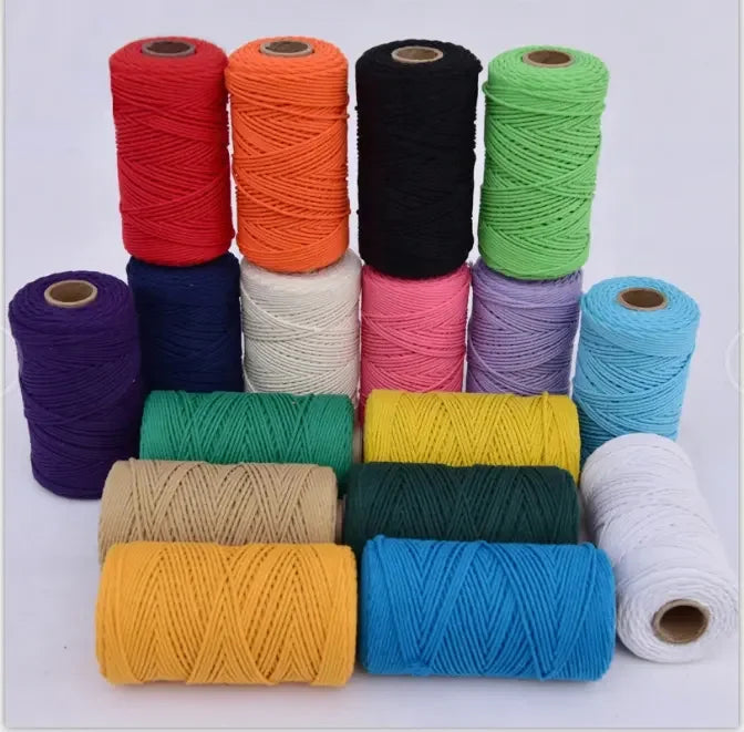 Factory 2MM Macrame Hand Woven Cotton Cord Braided Macrame Cotton Cord