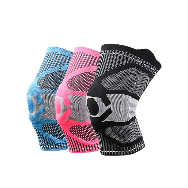 KS-2112# Nylon Knit Sport Compression Knee Sleeve Basketball Knee Support Brace for Runners