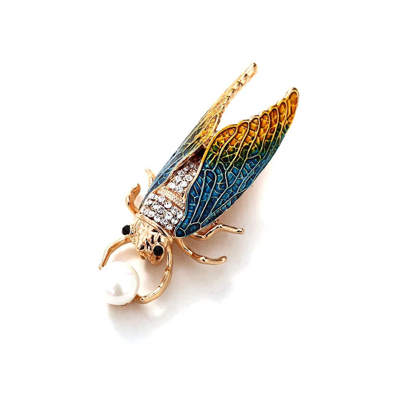 Jachon Golden Cicada Brooch Unisex Clothes Accessories Fashion Pins
