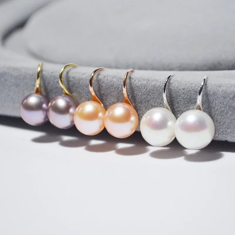 Haiyang Pearl Earrings Simple Pearl Earrings Sterling Silver Gold Plated Freshwater Pearl Daily Single Jewelry
