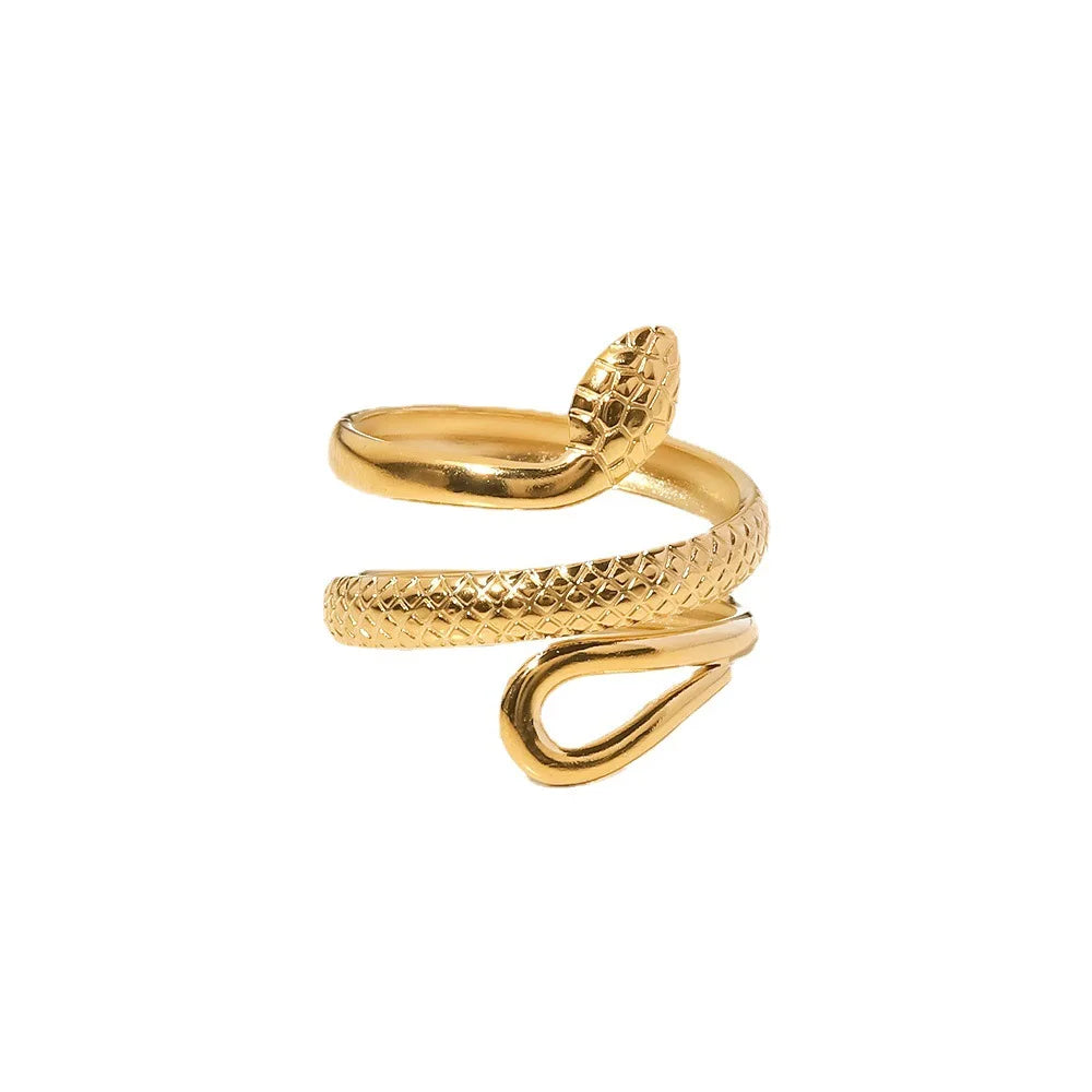 Anillos Para Mujeres Snake Design Layer 18K Gold Plated SIlver Plated Stainless Steel Opening Fashion Jewelry Rings