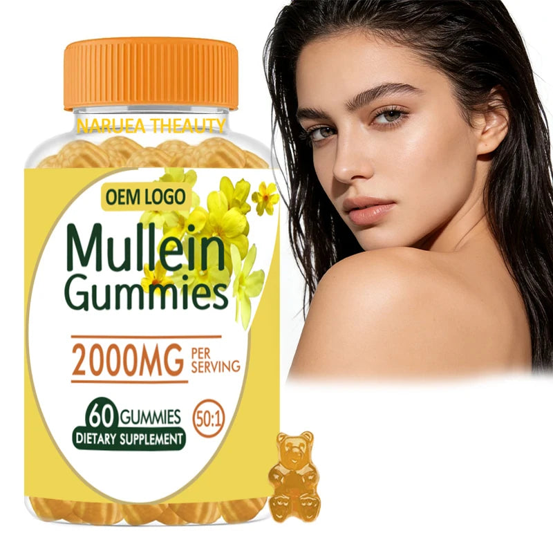 OEM Chlorophyll Mullein Leaf Extract Gummies Lung-cleanse Dietary Supplements Mullein Gummies