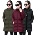 XL-6XL Autumn and Winter New Down Padded Jacket Korean Version Mid-length Thick Padded Jacket Hooded Jacket