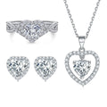 Zirconia Jewelry Set Heart Shaped White Gold Plated 925 Sterling Silver Trendy Fashion Jewelry Sets