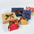 Exquisite Chocolate Cookie Candy Package Box Elegant Wedding Valentines Day Gift Double Open Paper Box With Ribbon Bow