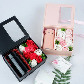 2024 Valentine's Day Gift Set Eternal Flower Thermos Cup for Mother's Day & Thanksgiving in Complimentary Gift Box for Men Women
