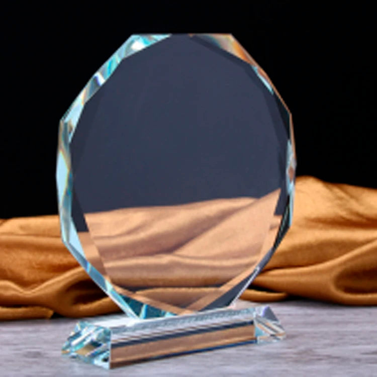 Manufacturer Wholesale Blank clear Crystal Trophy Customize logo Laser Engraving Crystal Glass Trophy Award