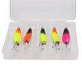 Metal Fishing Spoon Metal Fishing Lure Kit Colorful Hard Fishing Spinner Baits with Treble Hooks Salmon Bass