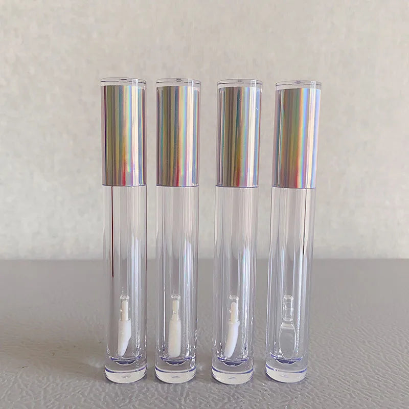 LZ Pack Stock Holographic Lid 3.5ml Custom Logo Lip Oil Tubes Unique Lipstick Empty Lip Gloss Tubes With Custom Packaging