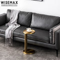 WISEMAX FURNITURE Living Room Furniture Coffee Tables Luxury Modern Small Round Retro Gold Carbon Steel C Shaped Bed Side Table