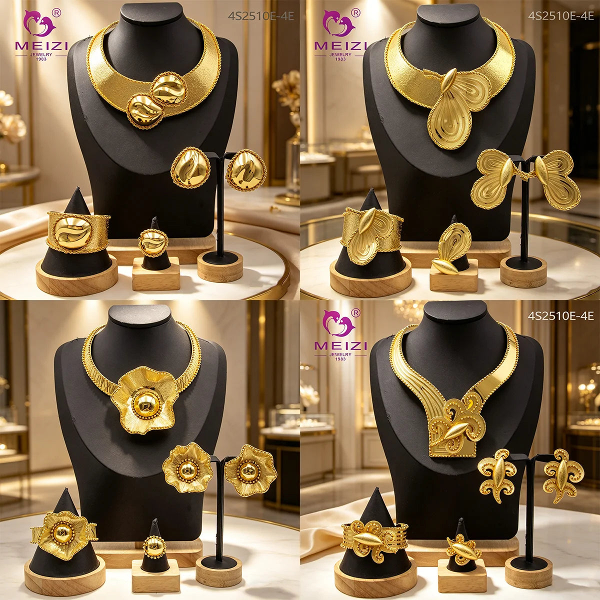 Fashion Jewelry 18K Gold Plated for African Women Party Anniversary Daily Wear Gift for Wife Girlfriend Mother Low MOQ Wholesale