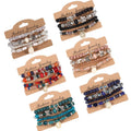 DAIHE 2024 Bohemian Multilayer Beaded Bracelets Elastic Cord Butterfly Shell Bracelet