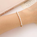 Simple  316 Stainless Steel 18K PVD Plating  Half Freshwater Pearls Half Chains OT Buckle Bracelet Waterproof Jewelry for Woman