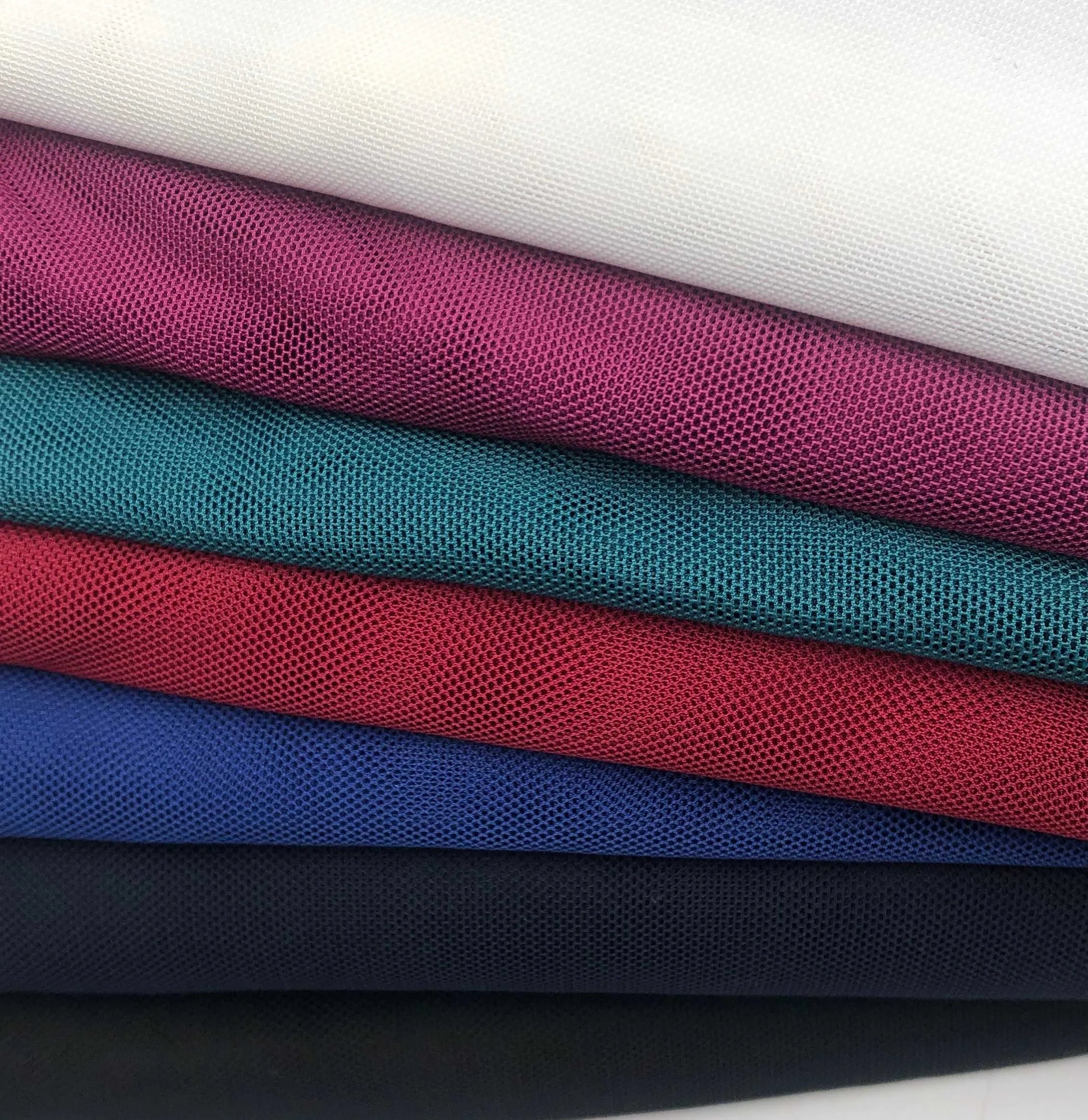 In Stock White Black Soft 4way Stretch Polyester Spandex Tulle Elastic Stretch Power Mesh Fabric