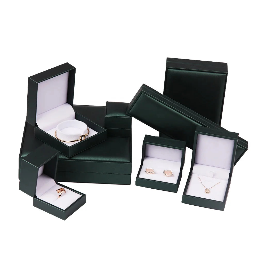 Luxury Right Angle PU Brushed Jewelry Box Ring Earring Bracelet Necklace Box Jewelry Storage Box