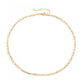 Hot Selling Stainless Steel Small Thin Cuban Link Chain Choker Necklace Paperclip Necklace Gold Plated Link Chain Jewelry