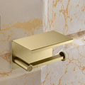 Quality Golden Brass Bathroom Shelf Set Modern Design Paper Towel Holder Shower Caddy Toilet Brush Quality Metal Bath Hardware