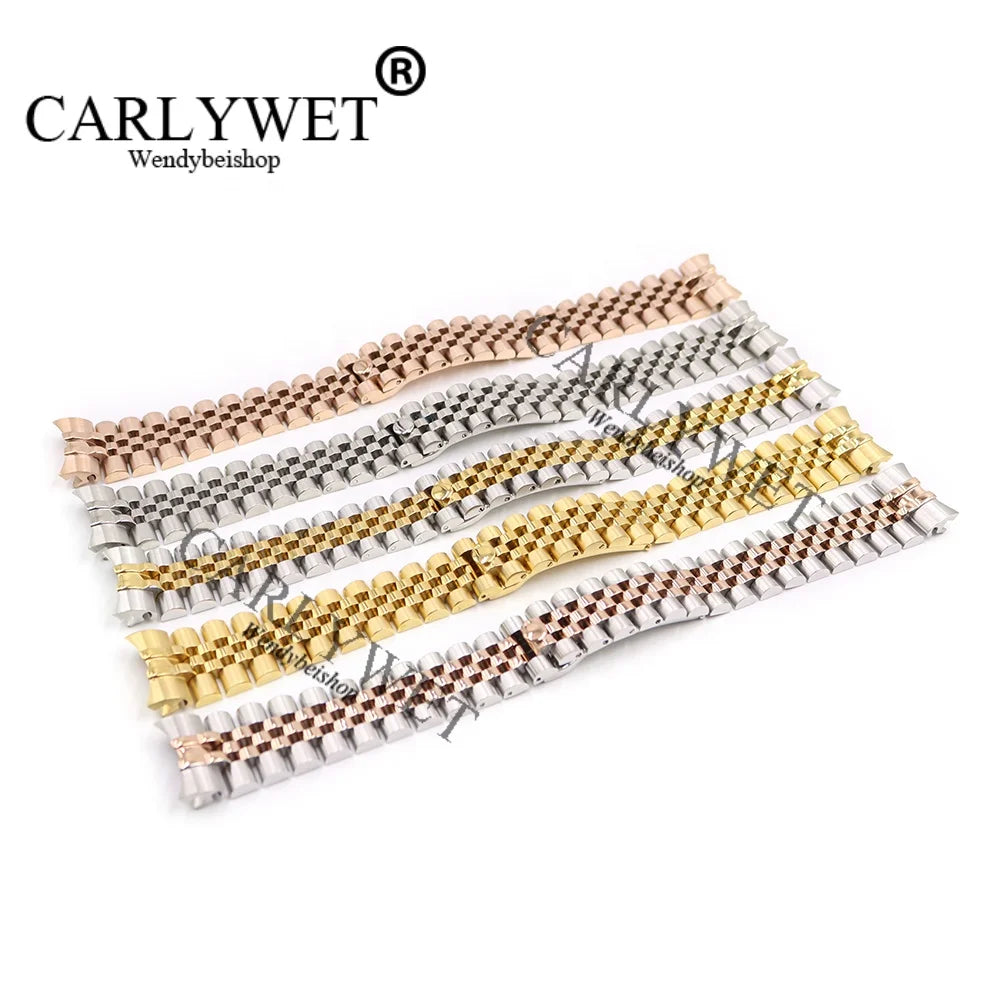 20mm Luxury Jubilee Silver Two Tone Gold Strap Bracelet 316L Stainless Steel Solid Screw Links Curved for Rolex for Datejust GMT
