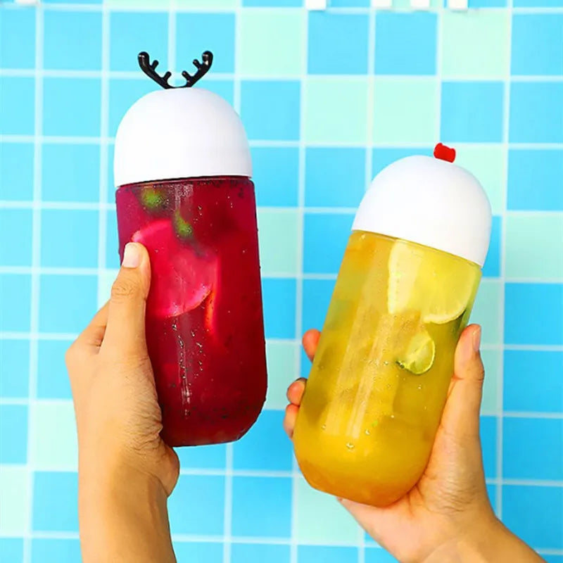 Capsule Shape for PET Plastic Bottle with Screw Cap for Juice Milk Tea Food Grade Leak Proof 500ml Screen Printing