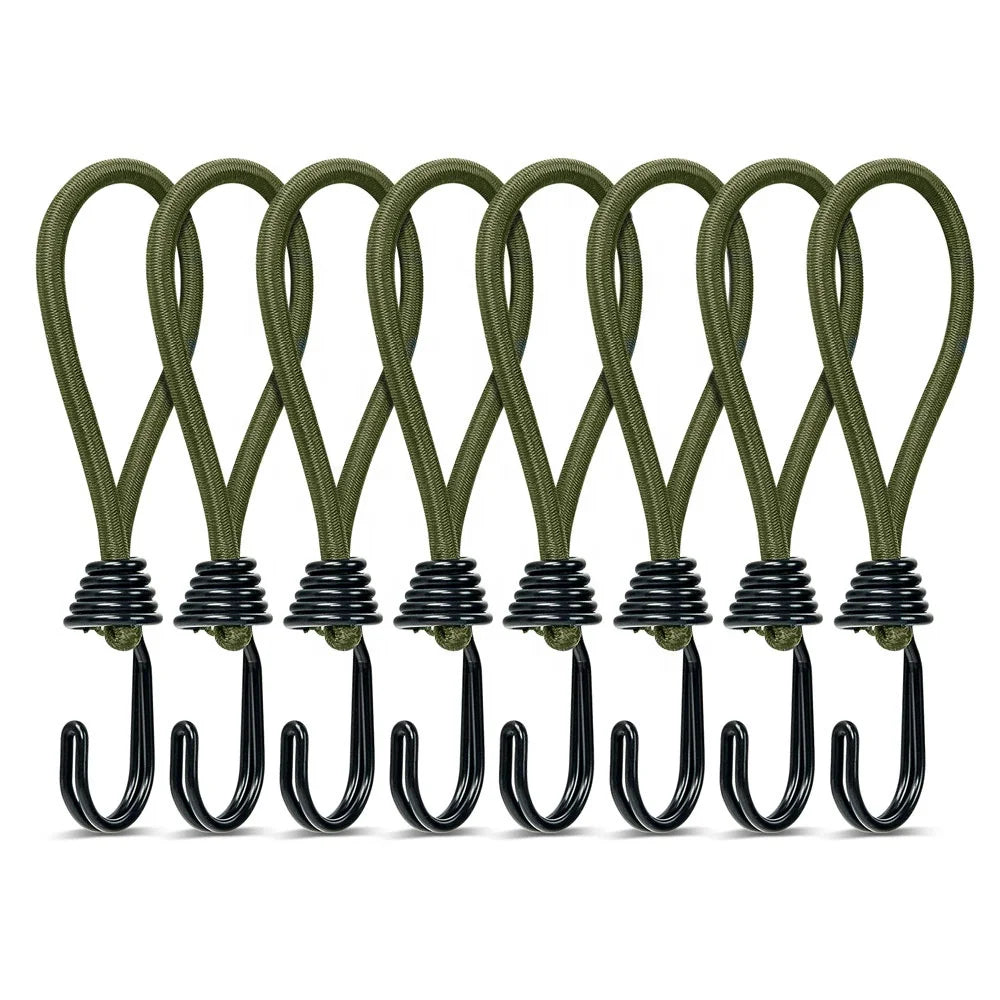 Heavy Duty High Strength Elastic Cord 6mm Bungee Cords UV Resistant Elastic Bungee Cords With Metal Hook