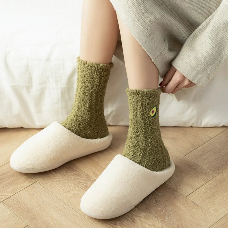 Festival Cartoon Women Socks Winter Cute Christmas Socks Cozy Fuzzy Socks