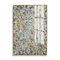 Golden Aluminum Alloy Frame 3D Painting Modern Art Abstract Style Crystal Porcelain Painting