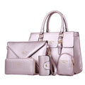 Fashion Designer Cheap Gold Capacity Women Pu Leather Tote Handbags Sets Pattern