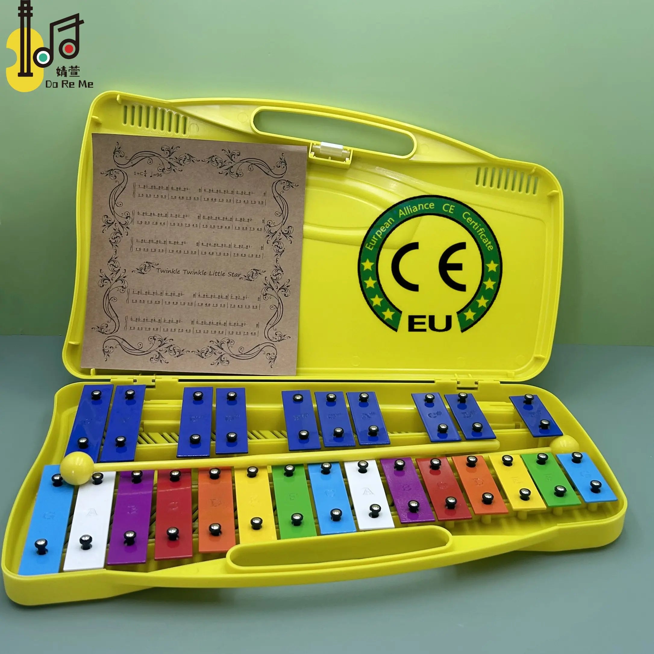 2025 CE EN71 Certification Educational Percussion new Musical Instruments 25 keys Yellow Case Xylophone Toys for Kids