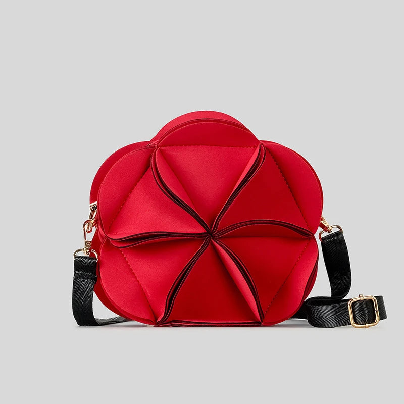 Creative Cute Flower Style Single Shoulder Crossbody Bag Pleated Handbag Women Fashion Dinner Bag