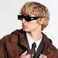 Unisex Retro Leopard Black Green Sunglasses Small Rectangle Square Frame UV400 Party Fashion Sun Glasses for Women